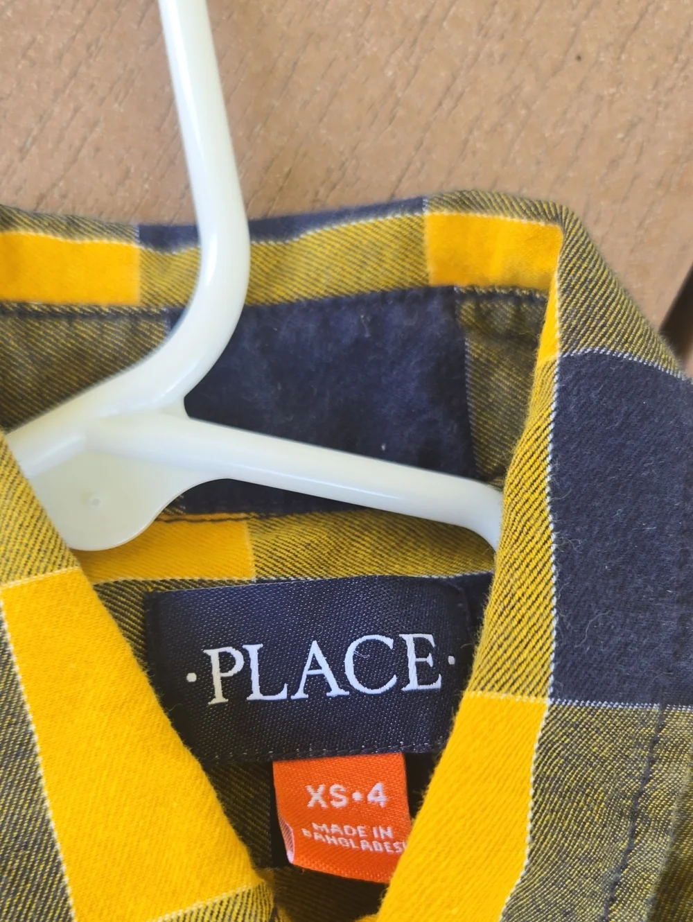 Boys Place Yellow & Navy Plaid Button-Down Shirt